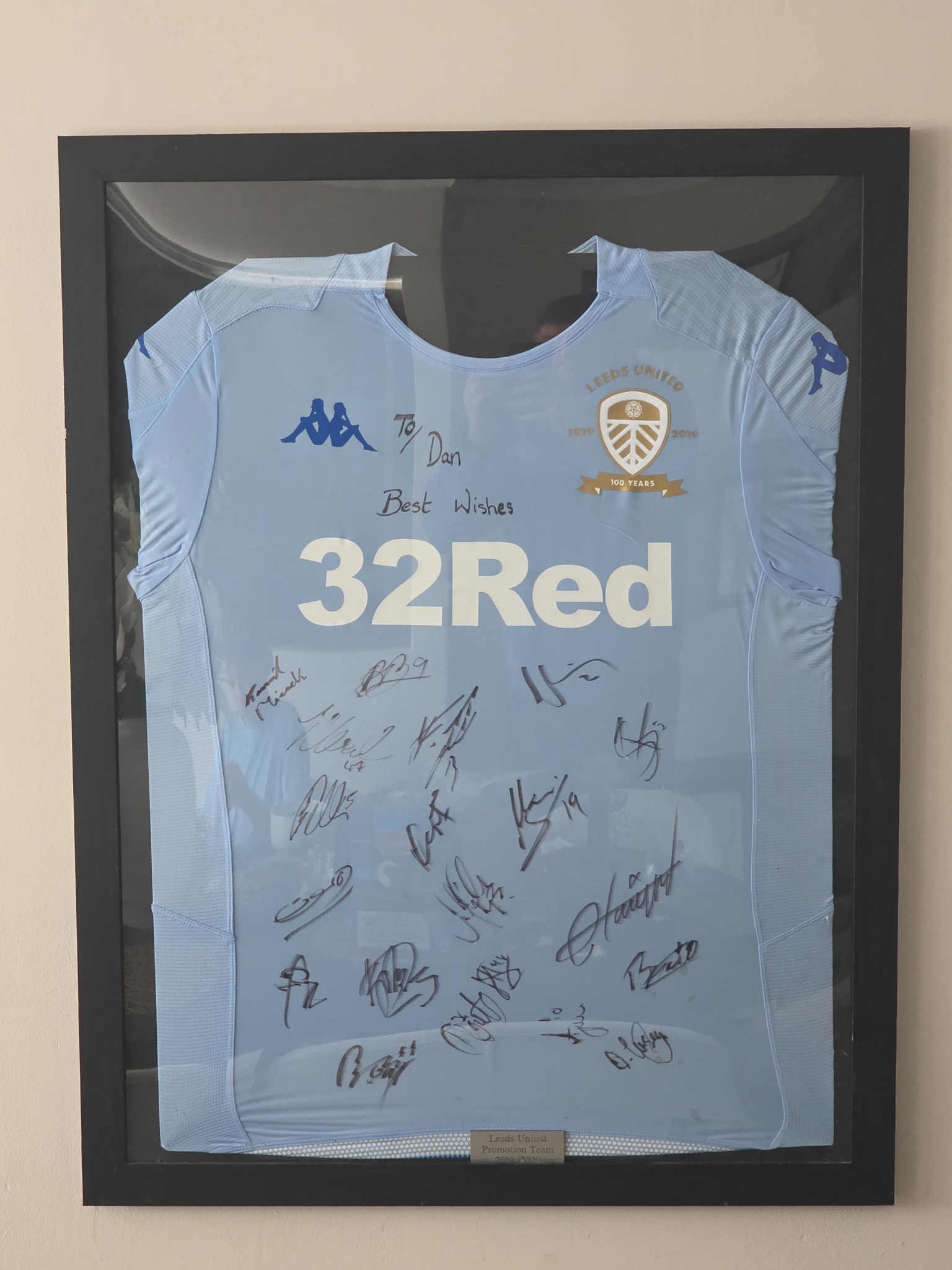 Owner photograph: Leeds United Centenary Framed Shirt Display